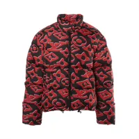 ヴィトン×ウルス フィッシャー ポリエステル×レーヨン ダウンジャケット 21年 36 ブラック×レッド