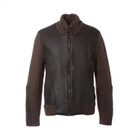 ヴィトン ウール×レザー ジャケット M ブラウン