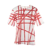 エルメス ボルデュック コットン Tシャツ マルジェラ期 L レッド×ホワイト