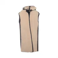 ムートン取り外し可能フード付き ベスト