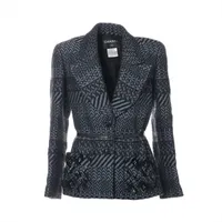 シャネル 05C ウール テーラードジャケット 38 レディース ブラック