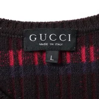 グッチ トムフォード期 ウール ニット L レディース レッド ボーダー