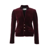 セリーヌ コットン×ポリエステル ノーカラージャケット 34 レディース