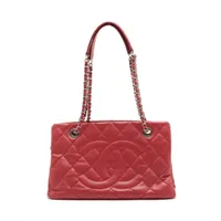 シャネル CHANEL GST チェーントートバッグ 赤 キャビアスキン シャネル GST キャビアスキン チェーントートバッグ レッド