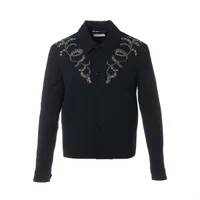 サンローランパリ 16年 ラム レザージャケット 52 メンズ ブラック