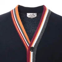 エルメス カシミヤ カーディガン L メンズ ネイビー