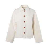 エルメス 23AW カシミヤ ピーコート 36 レディース ホワイト