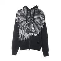 ルイヴィトン 草間彌生 コラボ 23AW ジップアップ パーカー size S ヴィトン×草間彌生 23SS ウール×ナイロン パーカー L メンズ ブラック