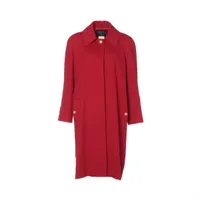 CHANEL ココマークボタン シルク サテン ライトコート ワインレッド シャネル ココボタン 94A シルク トレンチコート 40 レディース