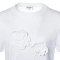 CHANEL・シャネル・Tシャツ・ツイード・コットン・白・ココマーク・M相当 シャネル ココマーク 23AW コットン Tシャツ 34 レディース