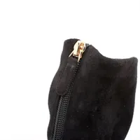 CHANEL★スエードレザー メタルココマーク ムートン ショートブーツ(36) シャネル ココマーク スエード ショートブーツ 36 レディース