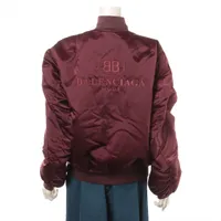 バレンシアガ 17年 ナイロン MA-1 46 メンズ ボルドー 513618 BBロゴ