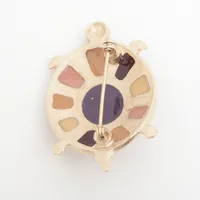 シャネル ココマーク 07A ブローチ GP×エナメル マルチカラー タートル