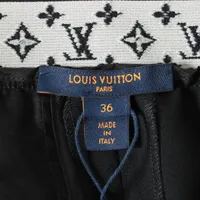 ルイヴィトン スラックス ウール ブラック サイズ36 レディース 極美品△LOUIS VUITTON ルイヴィトン 24SS ウール シルク サイド