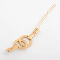 シャネル ココマーク A20K ヘアクリップ GP×ラインストーン ゴールド