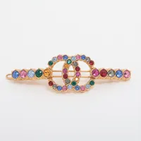 シャネル ココマーク A20K ヘアクリップ GP×ラインストーン