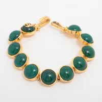 シャネル ココマーク グリポア 95A ブレスレット GP グリーン×ゴールド