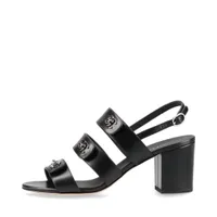 シャネル ココマーク ターンロック レザー サンダル EU39C ブラック