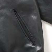 プラダ 23SS ウール×レザー ボンバージャケット 50 メンズ ブラック