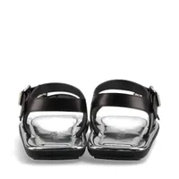 プラダ(PRADA)ブラックパテント×シルバースタッズサンダル 40 プラダ 22SS レザー×パテント サンダル 6 メンズ ブラック