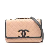シャネル CCフィリグリー チェーンバッグ ベージュ×ブラック CHANEL 新品同様 シャネル CCフィリグリー チェーン ショルダー