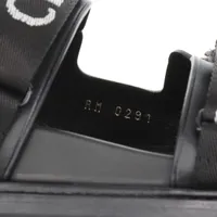 セリーヌ バルキー レザー サンダル 37 レディース ブラック