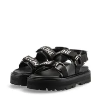 【CELINE】 レザーサンダル CELINE】TRIOMPHE MULE IN CALFSKIN レザー ミュール サンダル