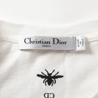 2025SS◇Christian Dior Papillon コットン&リネン Tシャツ T-Shirt White Cotton and Linen Jersey with Blue Toile de