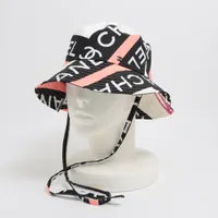 Chanel バケットハット 黒 オレンジロゴ CHANEL - CHANEL シャネル バケハ バケットハット 帽子 ココ
