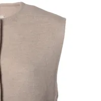 未使用級 HERMES 23AW カシミヤ100% ベスト ベージュ M相当 エルメス 23AW カシミヤ ベスト 44 レディース アイボリー 3H0191DB