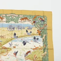 エルメス カレ90 スカーフ 水の休戦 エンジ シルク　HERMES 新品未使用 極美品 HERMES エルメス カレ90 LA TREVE DE L EAU 水の休戦
