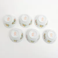 エルメス シエスタ 茶器 陶器 イエロー×オレンジ 蓋碗 6客セット