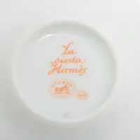 エルメス シエスタ 茶器 陶器 イエロー×オレンジ 蓋碗 6客セット