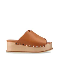 エルメス エリプス レザー ウェッジソールサンダル 35 レディース