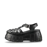 ミュウミュウ レザー×ラバー サンダル EU39 レディース ブラック