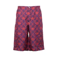Gucci x  ショートパンツ 赤紫 グッチ×アディダス マイクロGG ミケーレ期 シルク ショートパンツ 44