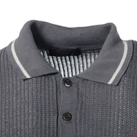 プラダ 23AW コットン×シルク ポロシャツ 50 メンズ グレー