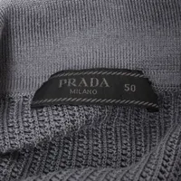 プラダ 23AW コットン×シルク ポロシャツ 50 メンズ グレー
