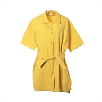 エルメス 24SS コットン×ナイロン ワンピース 34 レディース イエロー