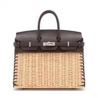 美品 HERMES 名作 セリエ タイピン パラジウム リンディ ミニ ベージュドゥワイマール/パラジウム金具 ヴォー