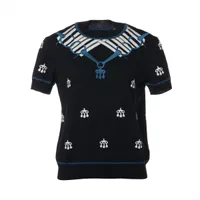 エルメス 24SS ウール 半袖ニット 38 レディース ブラック