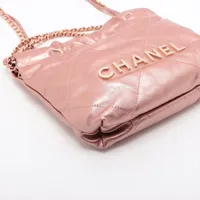 CHANEL Chanel22 ピンク ゴールドチェーン ポーチ付き バッグ CHANEL22 シャネル22 ミニ チェーン ハンドバッグ レザー ピンク