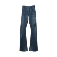 ブラックデニムショートパンツ フリンジ付き 系統 クロムハーツ シャネル アリス CHROME HEARTS クロムハーツ クロスパッチカスタムウォッシュド