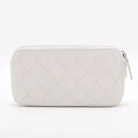 シャネル マトラッセ キャビアスキン チェーンウォレット ホワイト