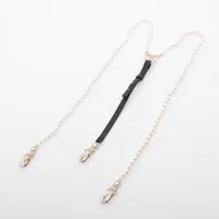 シャネル ココマーク A21K サスペンダー GP×フェイクパール×レザー
