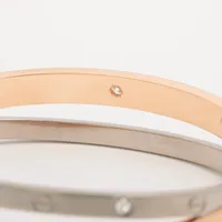 カルティエ ラブ ハーフ ダイヤ ブレスレット 750(PG×WG) 45.6g