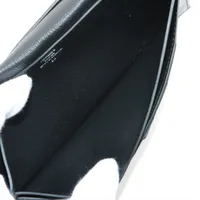 エルメス ベアンスフレ アリゲーター 財布 ブラック シルバー金具 W