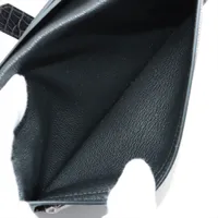 エルメス ベアンスフレ アリゲーター 財布 ブラック シルバー