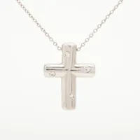 TIFFANYティファニー　ドッツクロス ネックレス pt950  ダイヤ ティファニー ドッツクロス ダイヤ ネックレス Pt950 6.0g