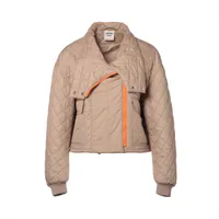 【セレブ】エルメス キルティングジャケット HERMES】エルメス 中綿入り H柄ステッチ ノーカラー